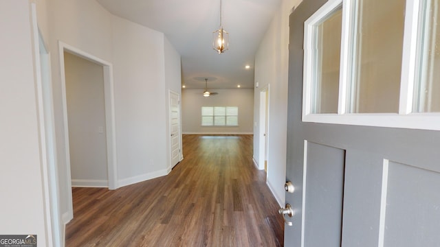 458 Southern Oaks Dr, Macon, GA 31216 - hall with wood finished floors and recessed lighting