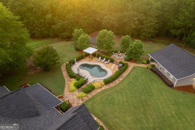 1421 Jack Malcom Rd, Madison, GA 30650 - aerial view of a pool