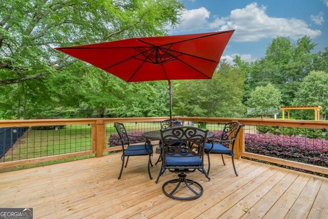 1421 Jack Malcom Rd, Madison, GA 30650 - wooden deck with outdoor dining area