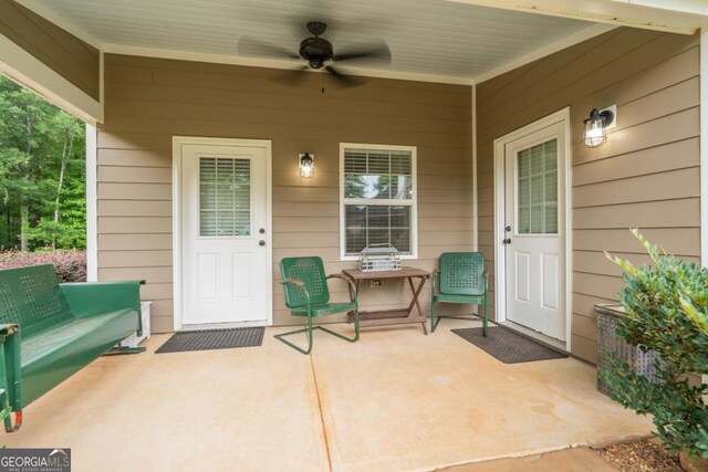 1421 Jack Malcom Rd, Madison, GA 30650 - doorway to property featuring a patio area and ceiling fan