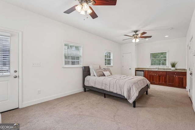 1501 Memory Ln SE, Smyrna, GA 30080 - bedroom with light colored carpet, a ceiling fan, and recessed lighting
