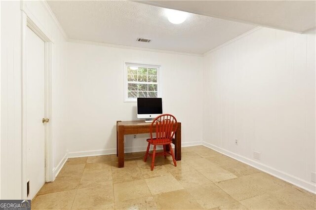 9685 Cone Ct, Roswell, GA 30075 - office area featuring ornamental molding and baseboards