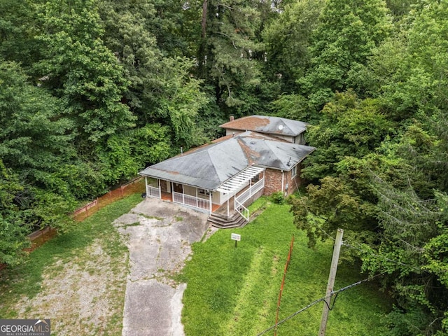 265 Mayfield Rd, Alpharetta, GA 30009 - aerial view of property and surrounding area featuring a heavily wooded area