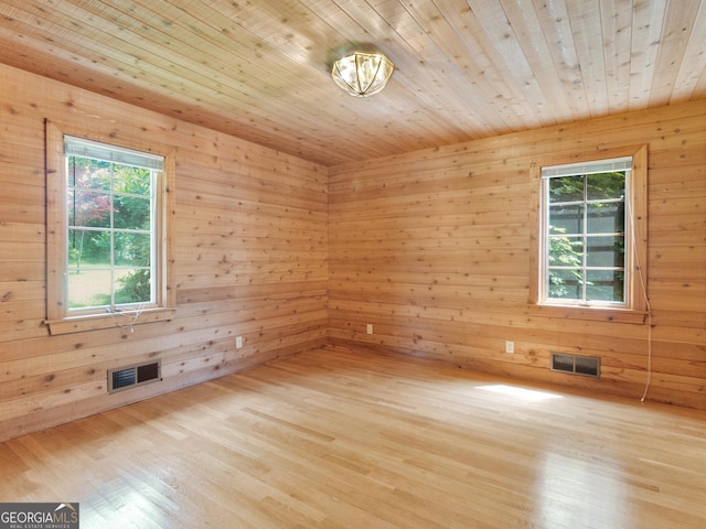 210 Roberts Point Rd, Jackson, GA 30233 - spare room with wood finished floors, wooden ceiling, plenty of natural light, wood walls, and a sauna