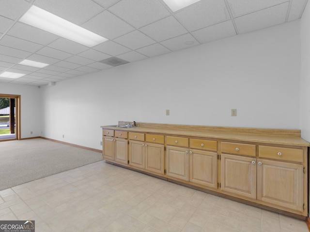 210 Roberts Point Rd, Jackson, GA 30233 - empty room with a paneled ceiling, light colored carpet, and light floors