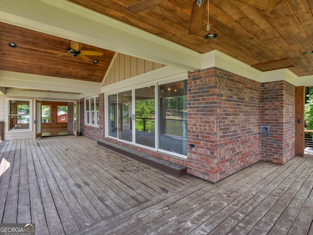 210 Roberts Point Rd, Jackson, GA 30233 - wooden terrace featuring ceiling fan