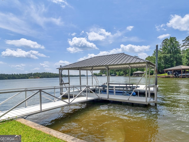 210 Roberts Point Rd, Jackson, GA 30233 - dock featuring a water view and boat lift