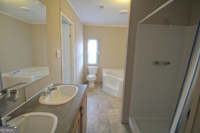 447 Smith Rd, Defuniak Springs, FL 32433 - full bathroom with a garden tub, a shower stall, and double vanity