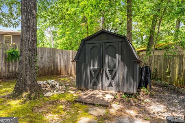 2468 Fallview Ter, Atlanta, GA 30344 - view of shed featuring a fenced backyard