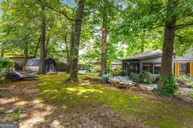 2468 Fallview Ter, Atlanta, GA 30344 - view of yard featuring a storage shed