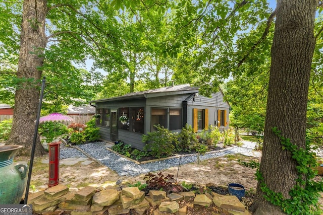 2468 Fallview Ter, Atlanta, GA 30344 - rear view of house with a sunroom