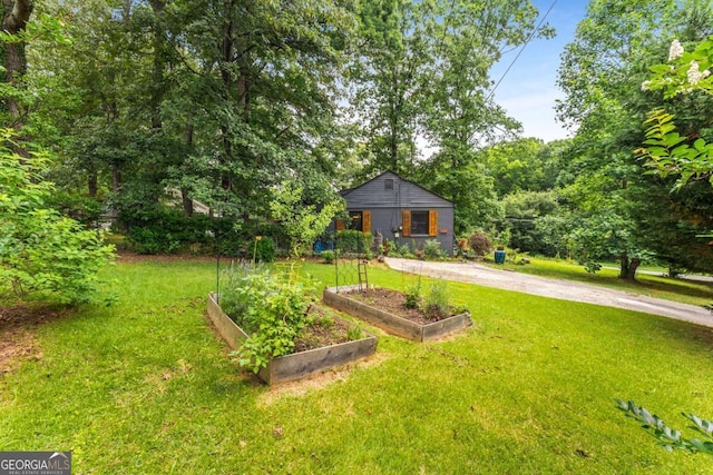 2468 Fallview Ter, Atlanta, GA 30344 - view of green lawn featuring a vegetable garden