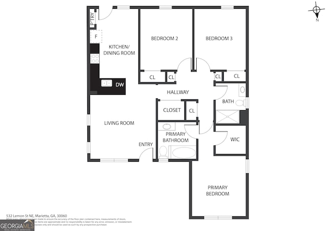 532 Lemon St NE, Marietta, GA 30060 - view of floor plan / room layout