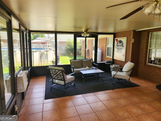 115 Settlers Trl, Warner Robins, GA 31088 - sunroom with ceiling fan and an outdoor hangout area