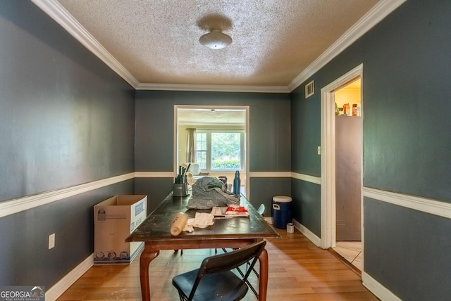 1115 W 51st St, Savannah, GA 31405 - office with a textured ceiling, wood finished floors, and ornamental molding