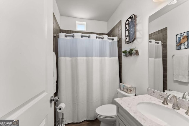 6460 Valley Crossing Way, Cumming, GA 30028 - bathroom featuring vanity and a shower with curtain