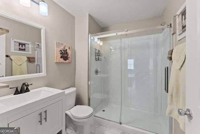 6460 Valley Crossing Way, Cumming, GA 30028 - bathroom with vanity and a stall shower
