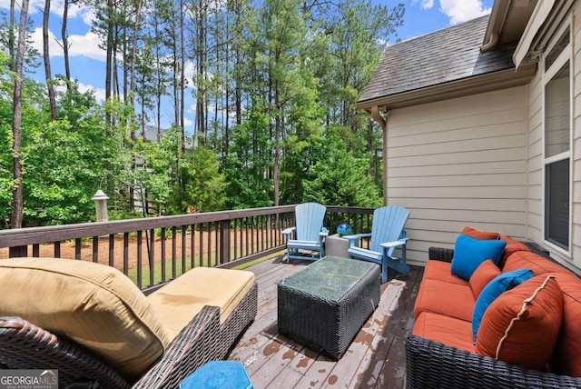 6460 Valley Crossing Way, Cumming, GA 30028 - wooden terrace featuring outdoor lounge area