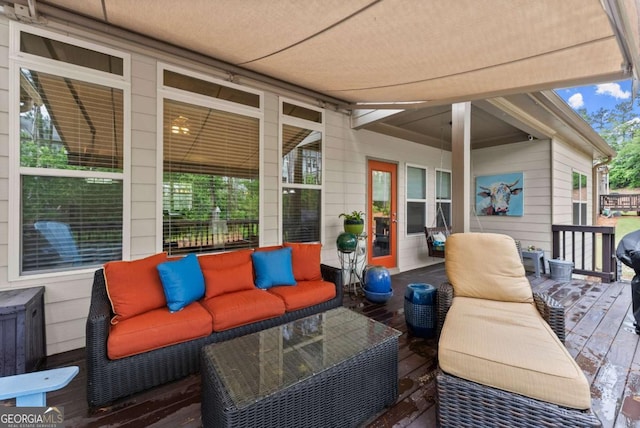 6460 Valley Crossing Way, Cumming, GA 30028 - wooden deck with outdoor lounge area