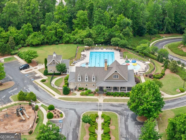 6460 Valley Crossing Way, Cumming, GA 30028 - bird's eye view of a pool