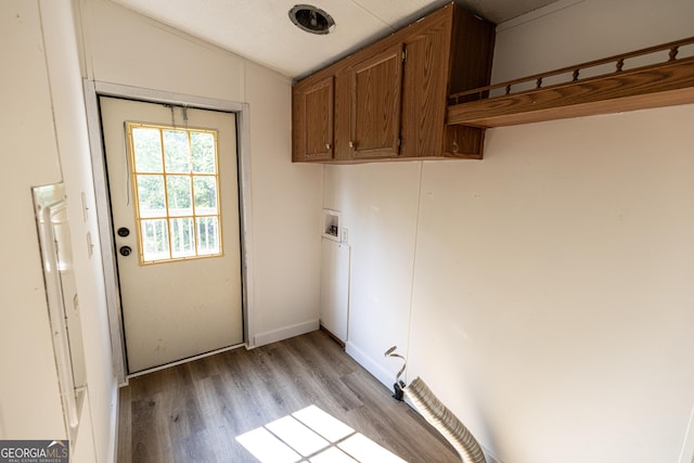 179 Autumnwood Way, Cleveland, GA 30528 - laundry area with light wood-style flooring, cabinet space, and washer hookup