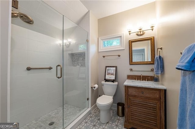 660 Glendalough Ct, Alpharetta, GA 30004 - full bathroom with a stall shower and vanity