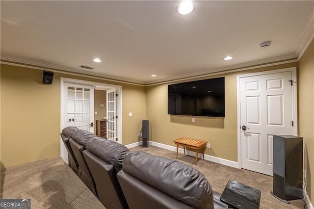 660 Glendalough Ct, Alpharetta, GA 30004 - living area with ornamental molding, recessed lighting, and carpet floors