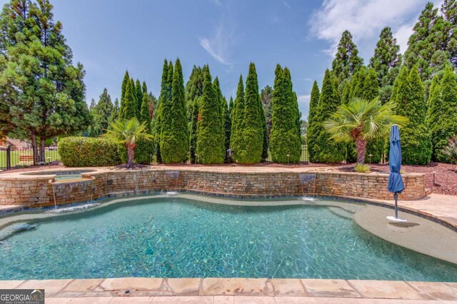 120 Slate Dr, Buford, GA 30518 - view of pool featuring an in-ground hot tub