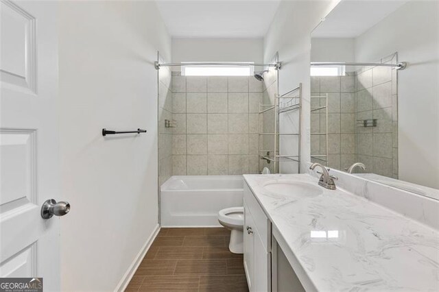 3390 Meadow Grass Dr, Dacula, GA 30019 - full bath with healthy amount of natural light, vanity, and tub / shower combination
