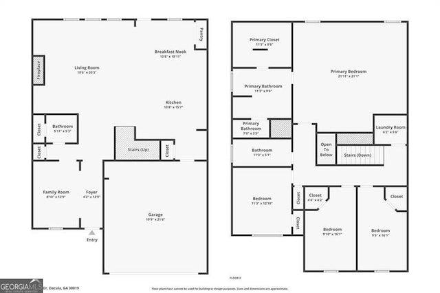 3390 Meadow Grass Dr, Dacula, GA 30019 - view of floor plan / room layout