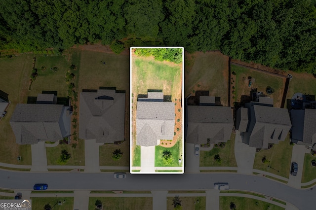 7043 Lancaster Xing, Flowery Branch, GA 30542 - aerial view of property and surrounding area featuring property boundaries highlighted