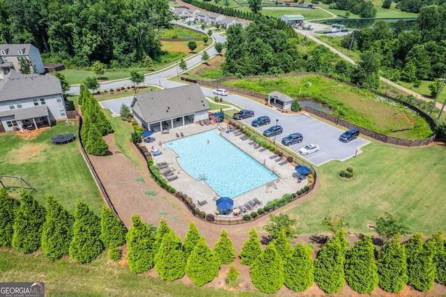 7043 Lancaster Xing, Flowery Branch, GA 30542 - bird's eye view of a pool area