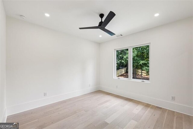1312 Becket Dr NE, Brookhaven, GA 30319 - spare room with light wood-style floors, recessed lighting, and ceiling fan