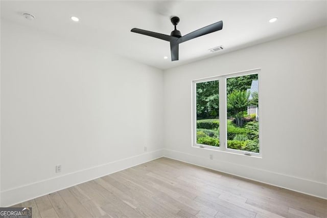 1312 Becket Dr NE, Brookhaven, GA 30319 - spare room featuring a ceiling fan, light wood-style floors, and recessed lighting