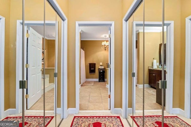 3071 Lenox Rd NE Unit 19, Atlanta, GA 30324 - doorway to outside featuring ornamental molding and tile patterned floors