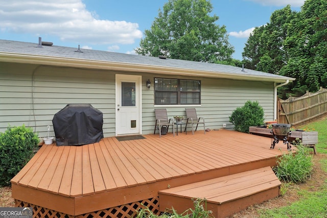 956 Euharlee Rd SW, Cartersville, GA 30120 - wooden deck with a grill