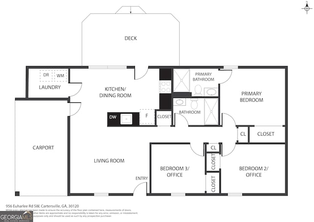 956 Euharlee Rd SW, Cartersville, GA 30120 - view of room layout