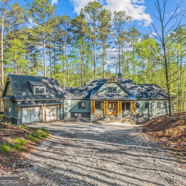1281 Snug Harbor Dr, Greensboro, GA 30642 - view of front of property with a porch, driveway, and a garage