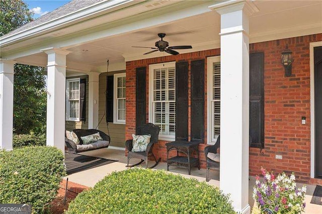 501 Avery Creek Pointe, Woodstock, GA 30188 - porch with ceiling fan
