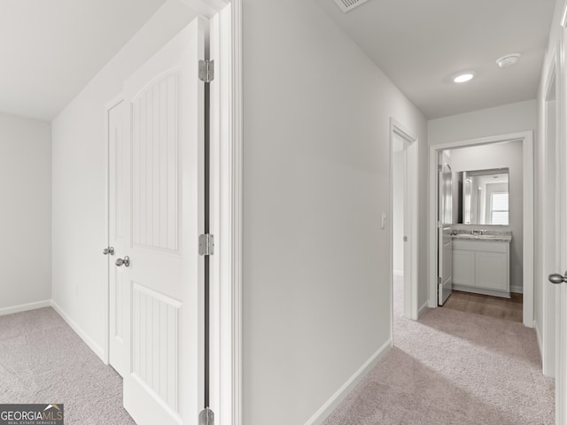 504 Oak View Ln, Dallas, GA 30157 - hallway featuring light colored carpet