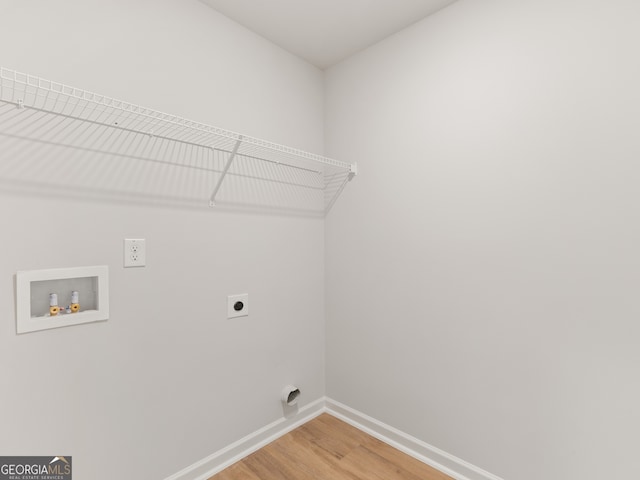 504 Oak View Ln, Dallas, GA 30157 - washroom featuring electric dryer hookup, washer hookup, and light wood-type flooring