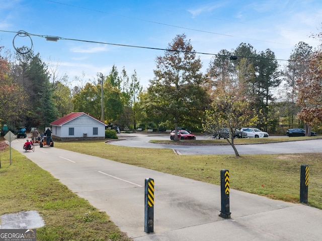 504 Oak View Ln, Dallas, GA 30157 - view of concrete road with traffic signs and view of scattered trees