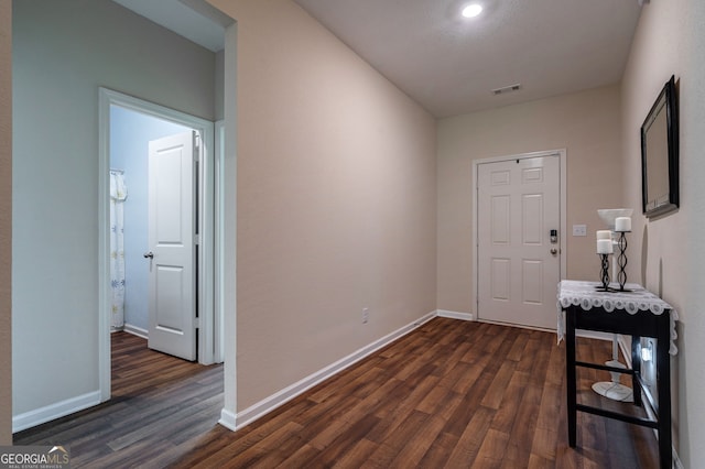 410 Meadowbend Cir, Athens, GA 30606 - foyer entrance featuring dark wood finished floors and recessed lighting