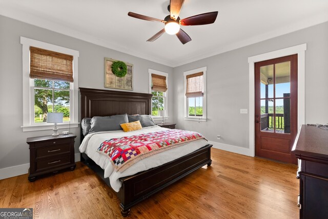 429 Hubert Harris Rd, Cornelia, GA 30531 - bedroom with multiple windows, light wood-type flooring, and ceiling fan