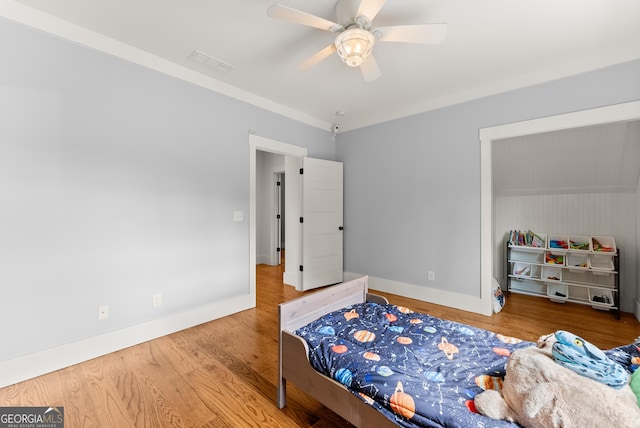 429 Hubert Harris Rd, Cornelia, GA 30531 - bedroom with wood finished floors and a ceiling fan