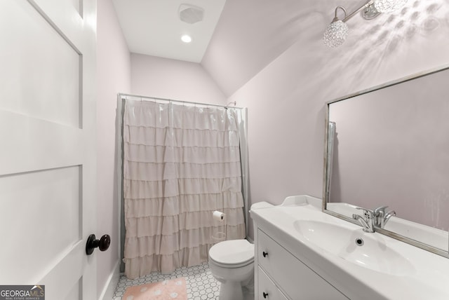 429 Hubert Harris Rd, Cornelia, GA 30531 - bathroom with vanity, tile patterned flooring, and a shower with shower curtain