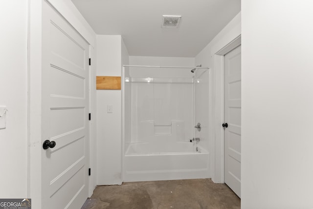 429 Hubert Harris Rd, Cornelia, GA 30531 - bathroom featuring unfinished concrete flooring and bathing tub / shower combination