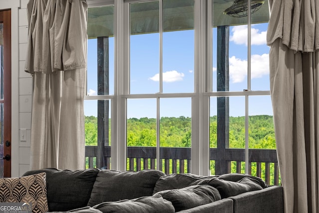429 Hubert Harris Rd, Cornelia, GA 30531 - living room with a forest view