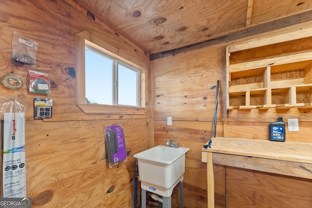 429 Hubert Harris Rd, Cornelia, GA 30531 - miscellaneous room featuring wooden walls