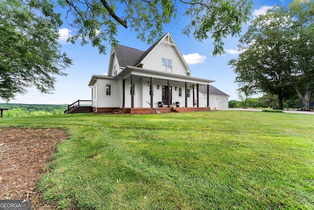 429 Hubert Harris Rd, Cornelia, GA 30531 - view of front facade featuring a front yard, a garage, and covered porch